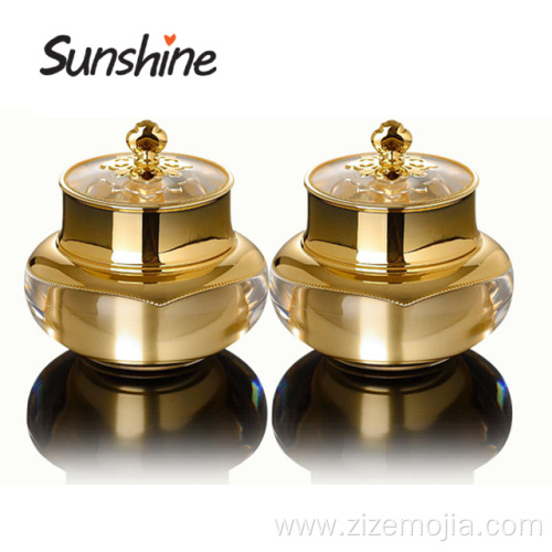 Gold crown shaped eco friendly luxury cosmetic jars